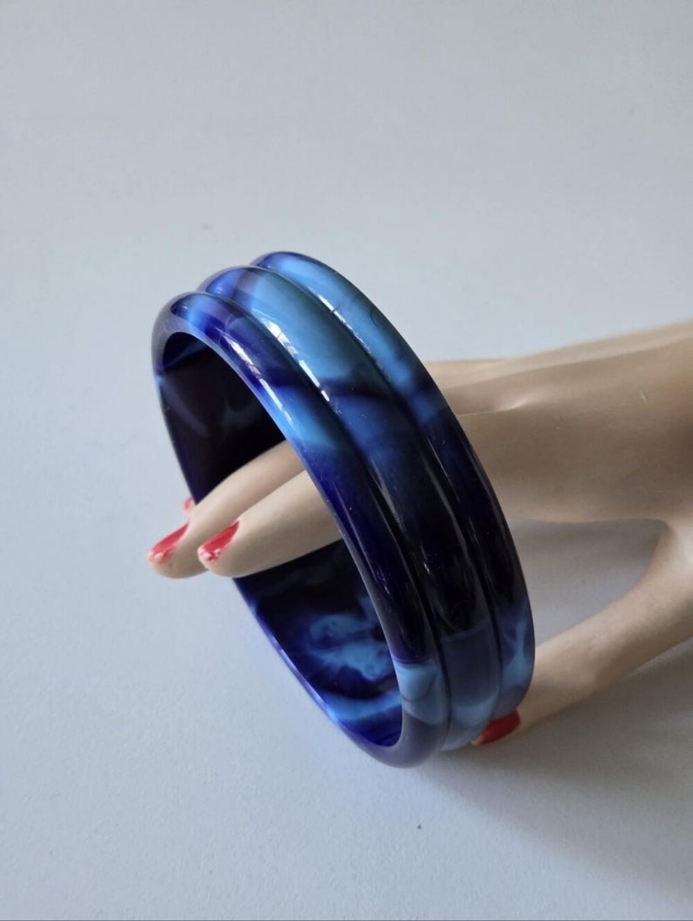Vintage Blue Psychedelic Bangle Bracelet